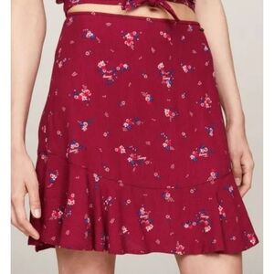 Tommy Hilfiger Red Floral Skirt